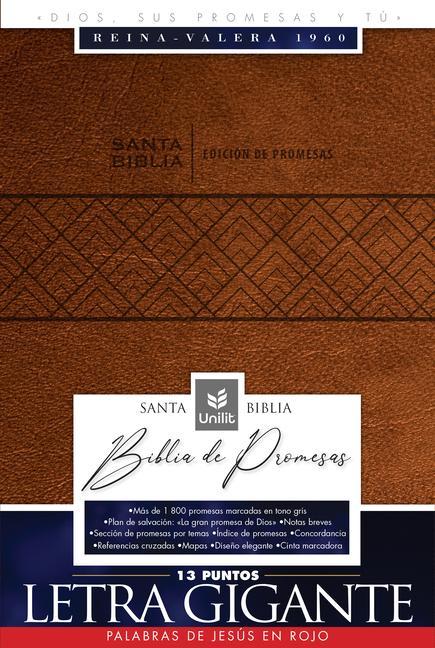 Kniha Santa Biblia de Promesas Reina-Valera 1960 / Letra Gigante - 13 Puntos / Piel Especial Con Índice / Café // Spanish Promise Bible Rvr 1960 / Giant Pri 