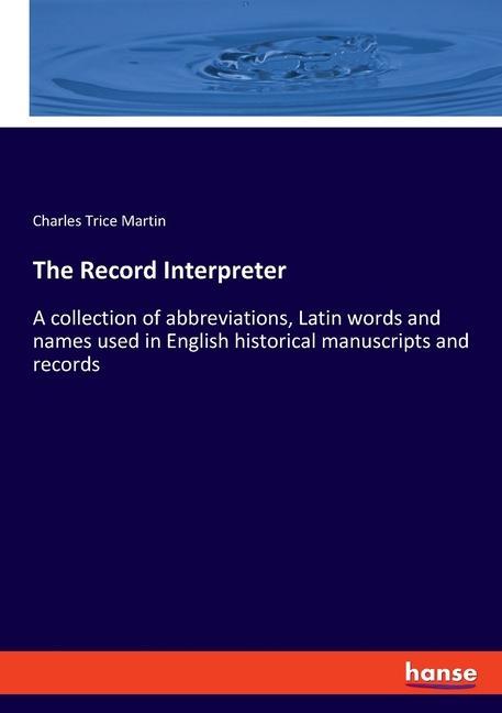 Livro Record Interpreter Charles Trice Martin