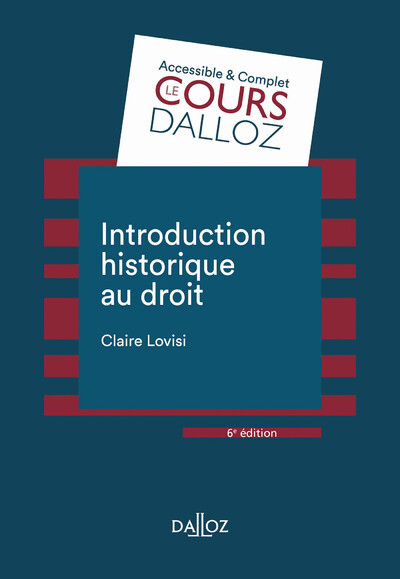 Carte Introduction historique au droit 6ed Claire Lovisi