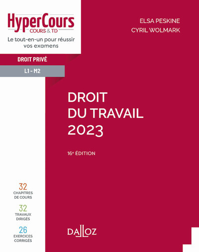 Könyv Droit du travail 2023 16ed Cyril Wolmark
