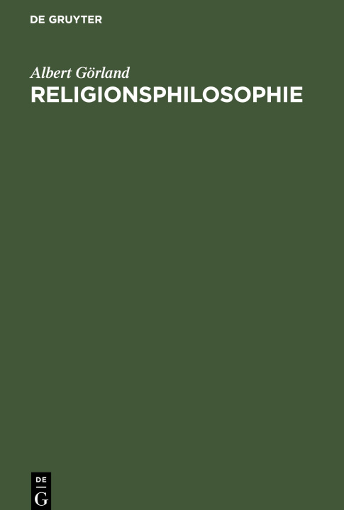 Knjiga Religionsphilosophie Albert Görland