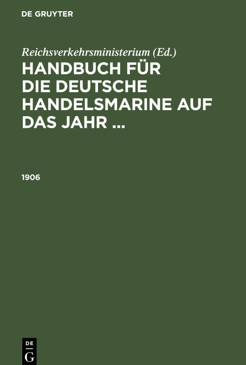 Knjiga 1906 Reichsverkehrsministerium