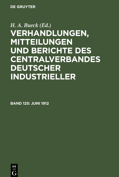 Knjiga Juni 1912 H. A. Bueck