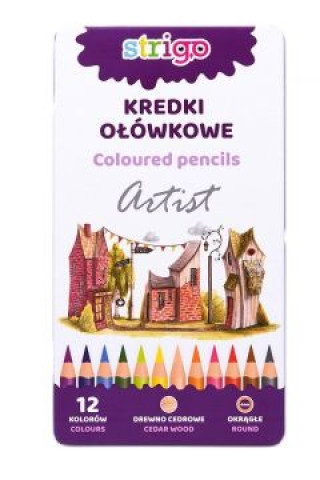 Книга Kredki ołówkowe okrągłe STRIGO z serii ,,Artist"- 12 kolorów 