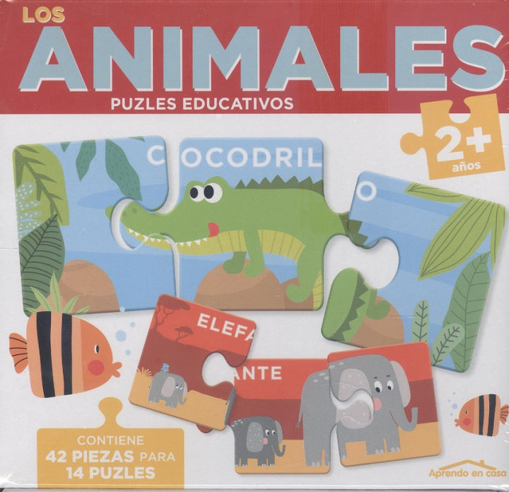 Knjiga LOS ANIMALES (2+ AÑOS)- APRENDO EN CASA - PUZLES EDUCATIVOS (42 PIEZAS PARA 14 P 