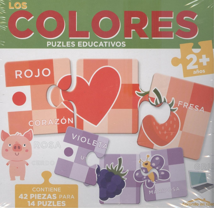 Könyv LOS COLORES (2+ AÑOS) - APRENDO EN CASA - PUZLES EDUCATIVOS (42 PIEZAS PARA 14 P 