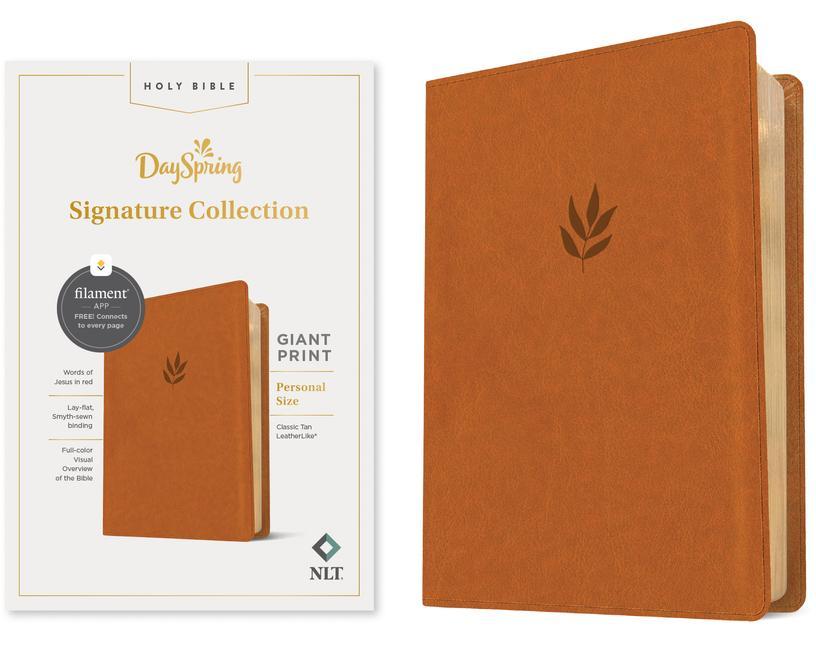 Carte NLT Personal Size Giant Print Bible, Filament Enabled Edition (Red Letter, Leatherlike, Classic Tan): Dayspring Signature Collection 