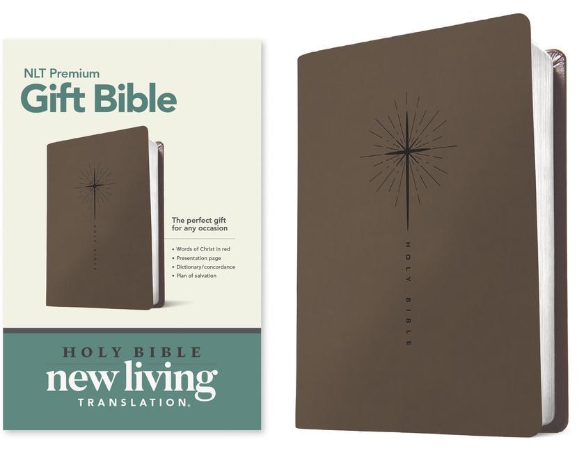 Książka Premium Gift Bible NLT (Red Letter, Leatherlike, Star Cross Taupe) 