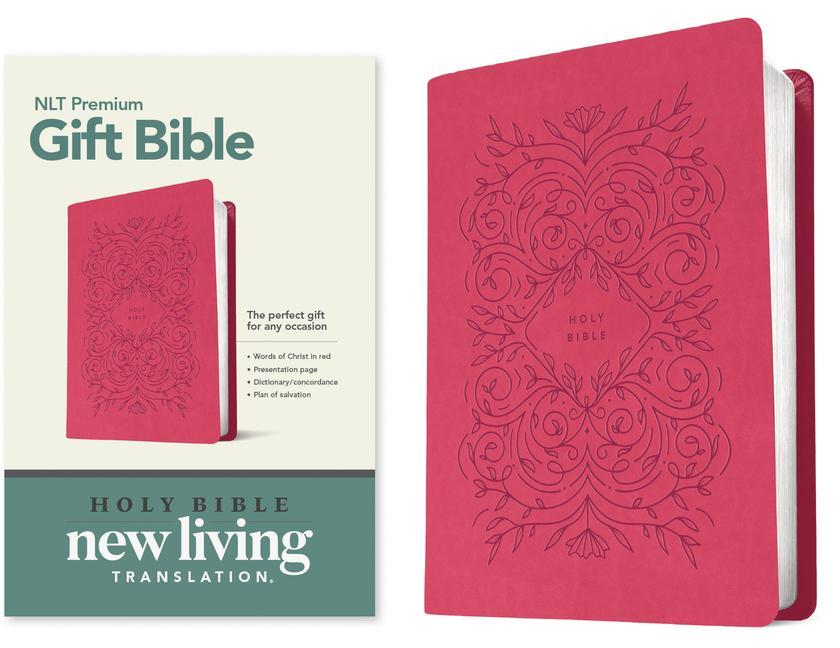 Książka Premium Gift Bible NLT (Red Letter, Leatherlike, Very Berry Pink Vines) 