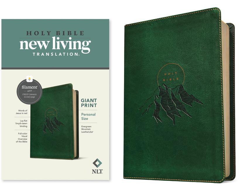Книга NLT Personal Size Giant Print Bible, Filament Enabled Edition (Red Letter, Leatherlike, Evergreen Mountain ) 