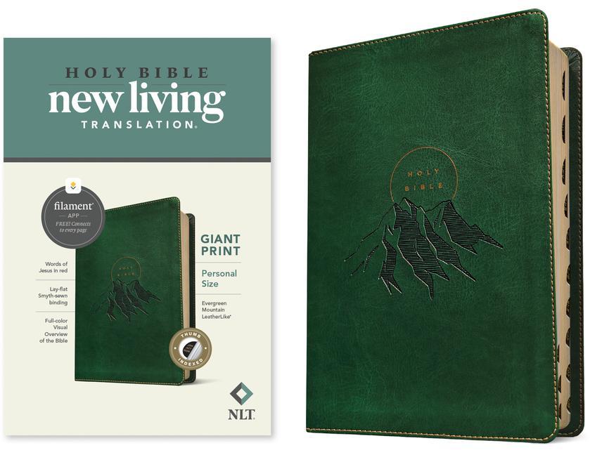 Книга NLT Personal Size Giant Print Bible, Filament Enabled Edition (Red Letter, Leatherlike, Evergreen Mountain, Indexed) 