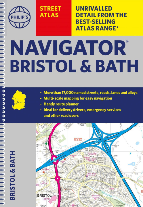 Carte Philip's Street Atlas Navigator Bristol & Bath 