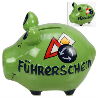 Játék Spardose Schwein, Führerschein 
