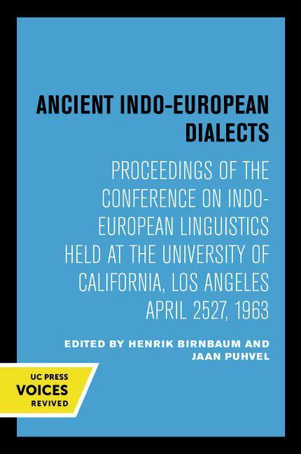 Kniha Ancient Indo-European Dialects Henrik Birnbaum