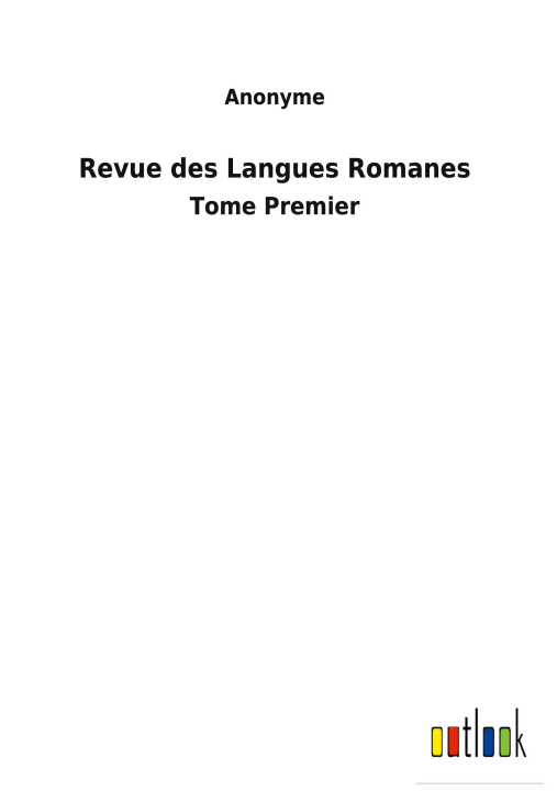 Książka Revue des Langues Romanes 