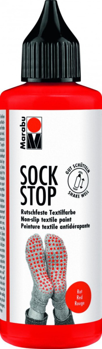 Articole de papetărie Marabu Sock Stop Protiskluzová barva - červená 90ml Marabu