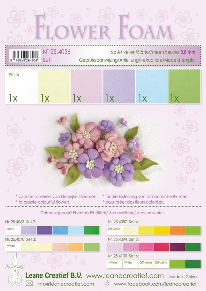 Kniha Flower Foam Speciální pěnová guma A4 - pastelové barvy 6 ks 