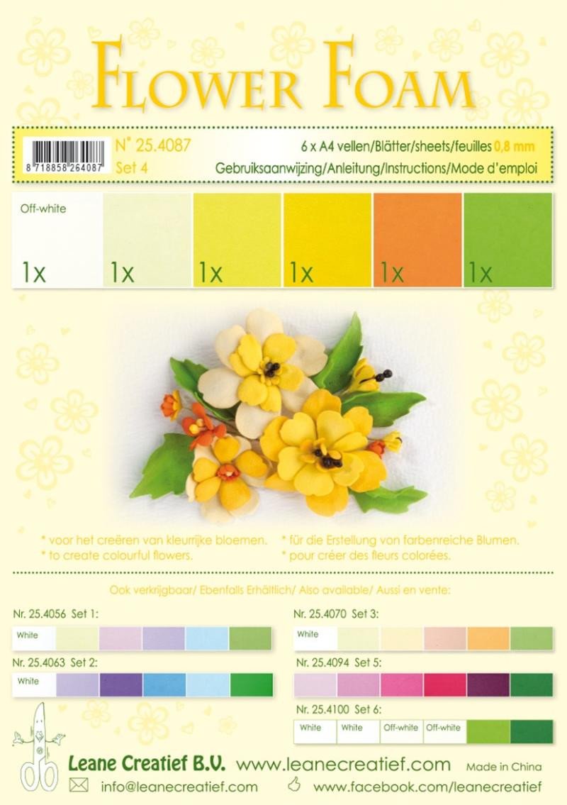 Knjiga Flower Foam Speciální pěnová guma A4 - žluté barvy 6 ks 