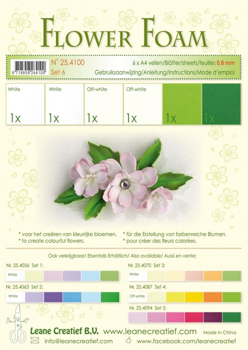 Книга Flower Foam Speciální pěnová guma A4 - zelené barvy 6 ks 