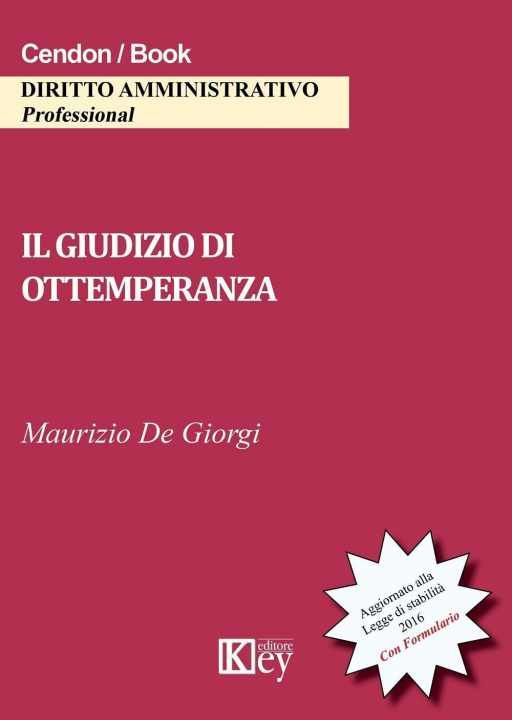 Книга giudizio di ottemperanza Maurizio De Giorgi