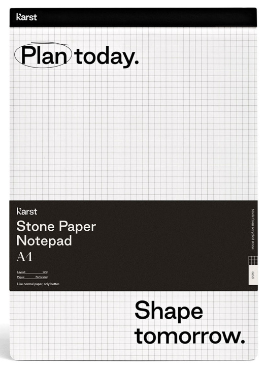 Buch Notepad A4 noir quadrillé Karst