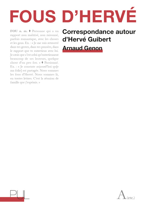 Carte Fous d'Hervé - Correspondance autour d'Hervé Guibert Genon arnaud