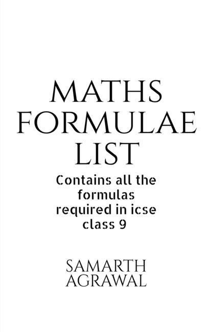 Kniha Maths Formula List 