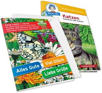 Könyv Benny Blu - Set Glückwunschkarte Motiv Schmetterling + Wissensbuch Katzen, m. 1 Beilage Nicola Herbst