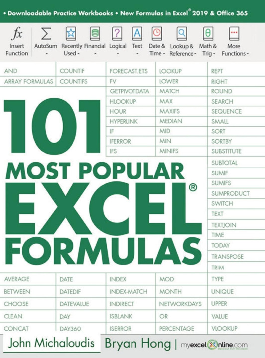 Knjiga 101 Most Popular Excel Formulas Bryan Hong