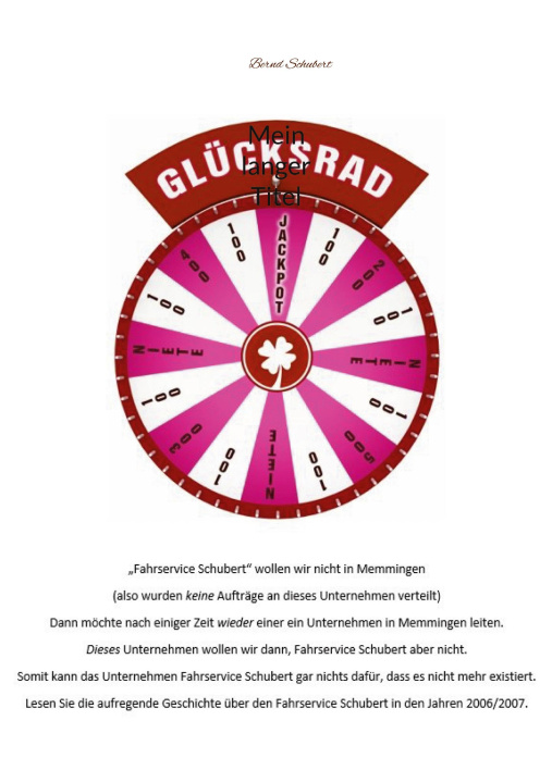 Knjiga Glucksrad Bernd Schubert