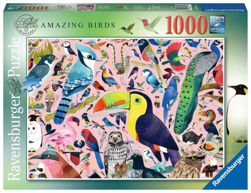 Kniha Puzzle 2D 1000 Matt Sewell's Wspaniałe ptaki 16769 