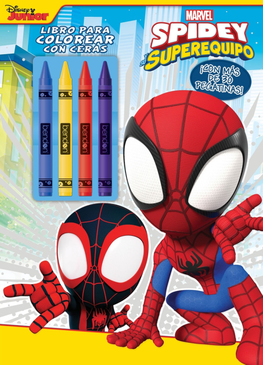 Książka Spidey y su superequipo. Libro para colorear con ceras 