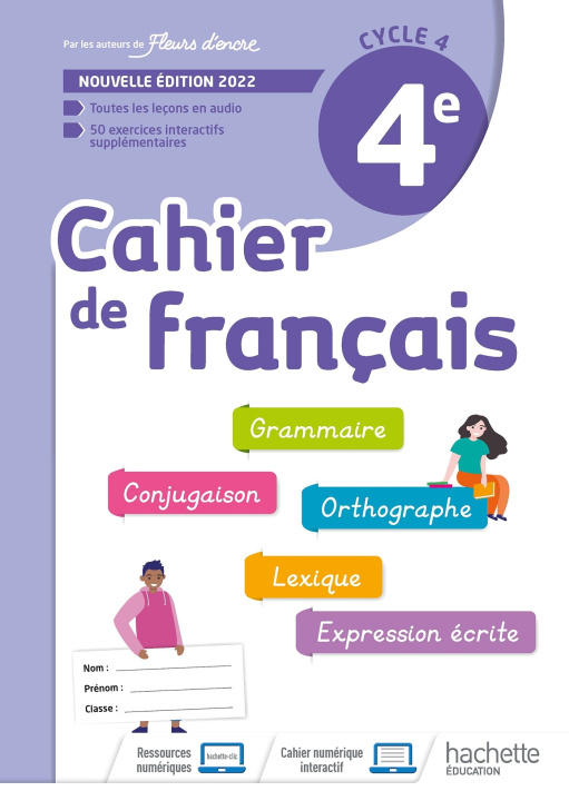 Carte Cahier de Français cycle 4/4e - cahier d'activités - Ed. 2022 Chantal Bertagna