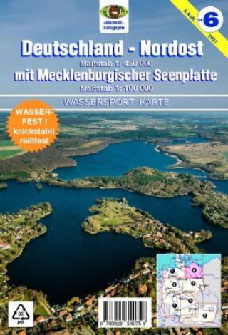 Tlačovina Wassersport-Wanderkarte / Deutschland Nordost für Kanu- und Rudersport 
