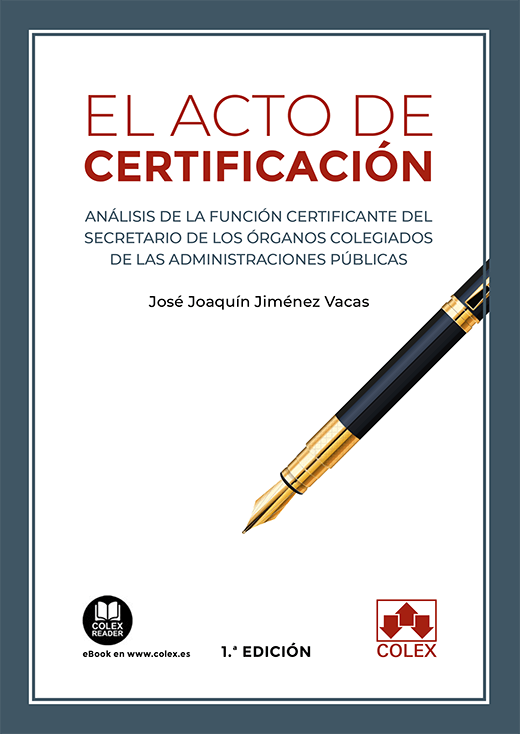 Carte El acto de certificación JOSE JOAQUIN JIMENEZ VACAS