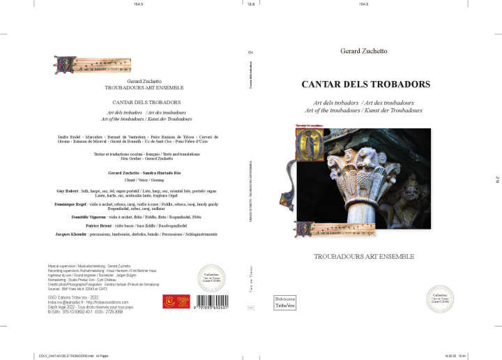 Book CANTAR DELS TROBADORS ZUCHETTO