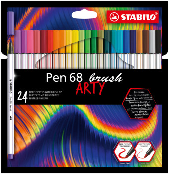 Hra/Hračka STABILO Pen 68 brush 24er Kartonetui ARTY neue Farben 