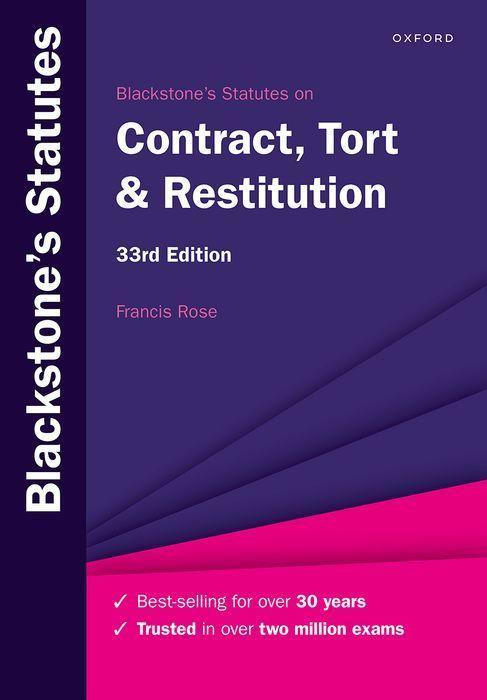 Könyv Blackstone's Statutes on Contract, Tort & Restitution 