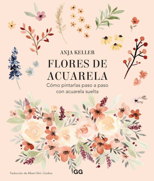 Kniha Flores de acuarela ANJA KELLER