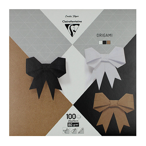 Kniha Papier origami 20x20 cm Neutralne mix 3 kolorów 100 arkuszy 