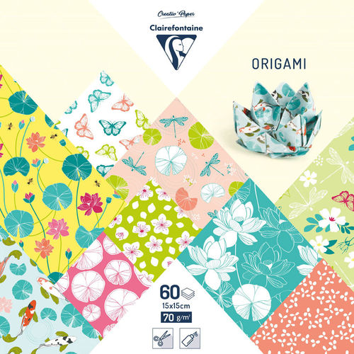 Papírszerek Papier origami 15x15 cm Water lilies 60 arkuszy 