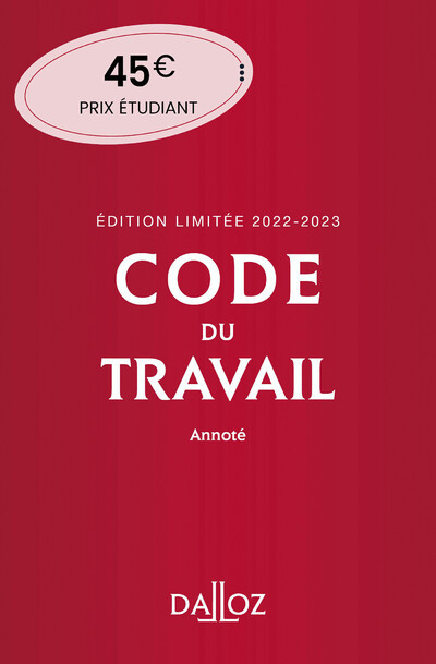 Book Code du travail annoté, Édition limitée 2022-2023 86ed collegium