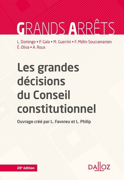 Carte Les grandes décisions du Conseil constitutionnel. 20e éd. Patrick Gaïa