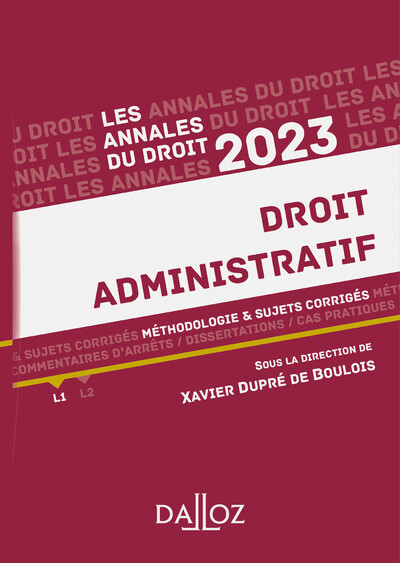 Book Annales Droit administratif 2023 Xavier Dupré de Boulois