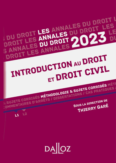 Knjiga Annales Introduction au droit et droit civil 2023 