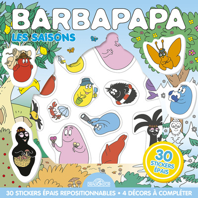 Carte Barbapapa Pochette de stickers repositionnables Les saisons Alice Et Thomas Taylor