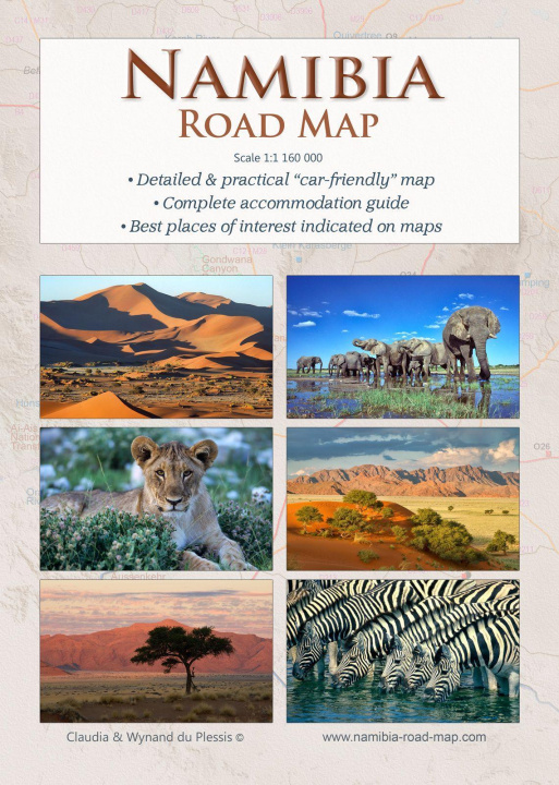 Carte Detaillierte NAMIBIA Reisekarte - NAMIBIA ROAD MAP (1:1.160.000) Wynand Du Plessis