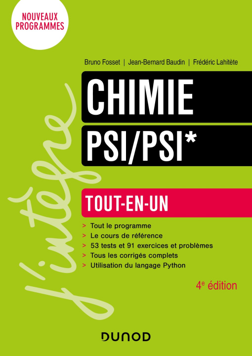 Carte Chimie Tout-en-un PSI/PSI* - 4e éd. Bruno Fosset