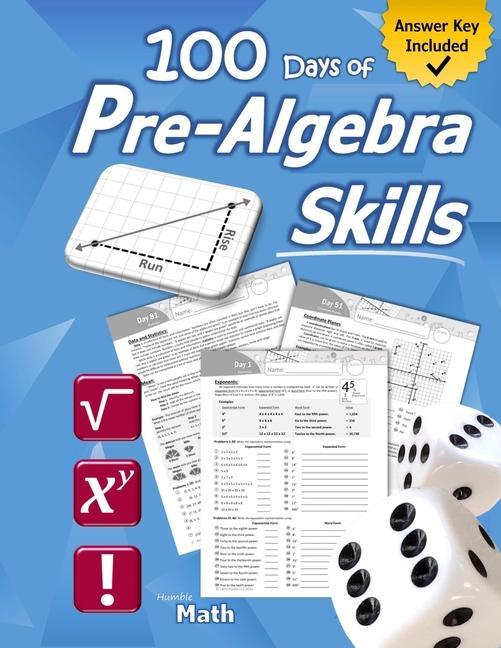 Buch Pre-Algebra Skills: (Grades 6-8) Middle School Math Workbook (Prealgebra: Exponents, Roots, Ratios, Proportions, Negative Numbers, Coordin 