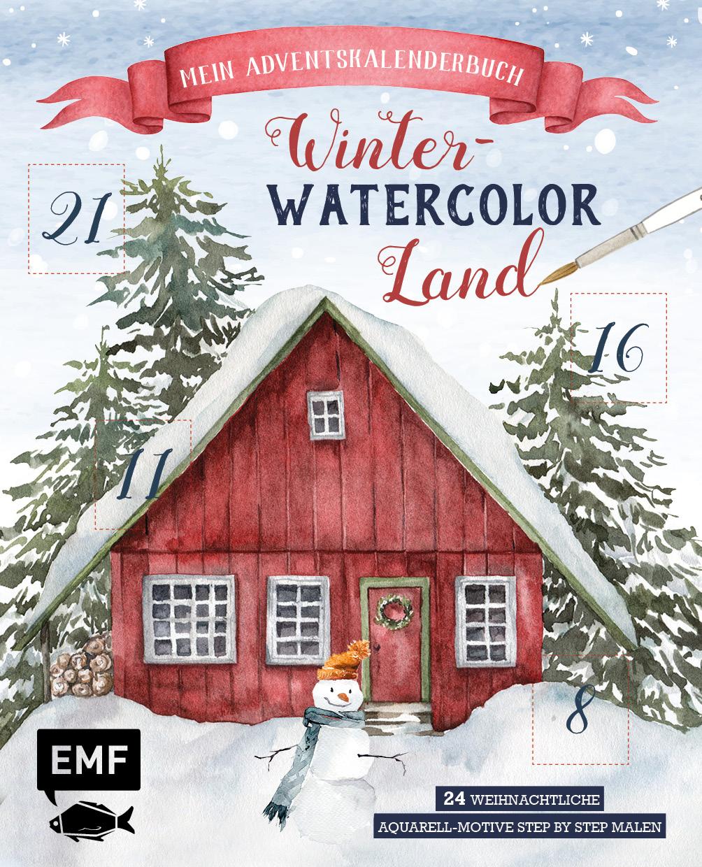 Carte Mein Adventskalender-Buch: Winter-Watercolor-Land 